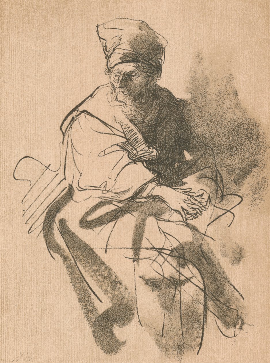 Egy tanulmány, 17. század, 1906 alkotó: Rembrandt van Rijn