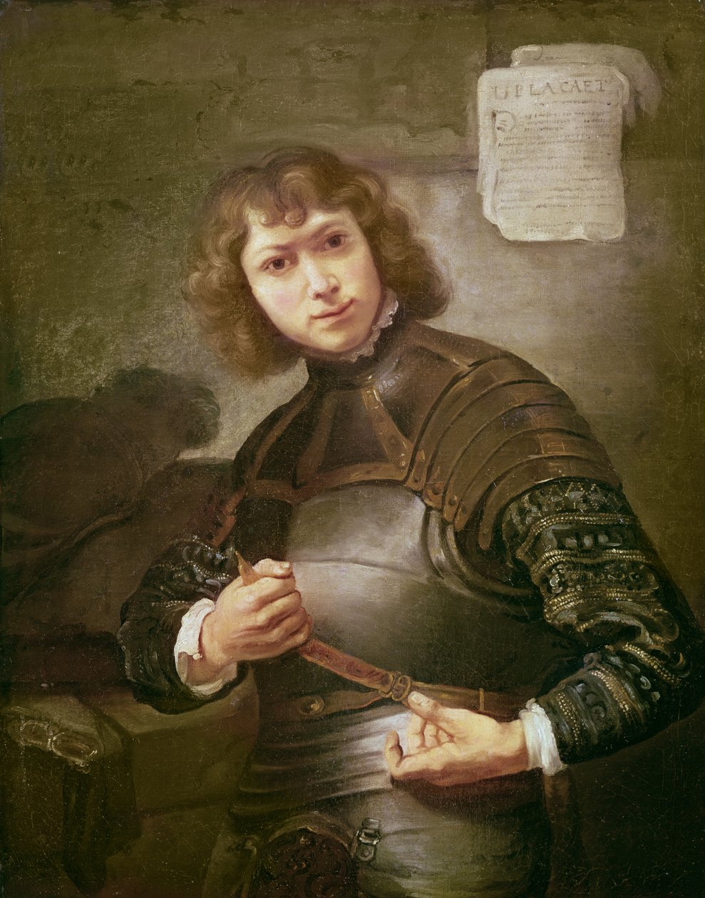 Páncélos fiatalember alkotó: Rembrandt van Rijn