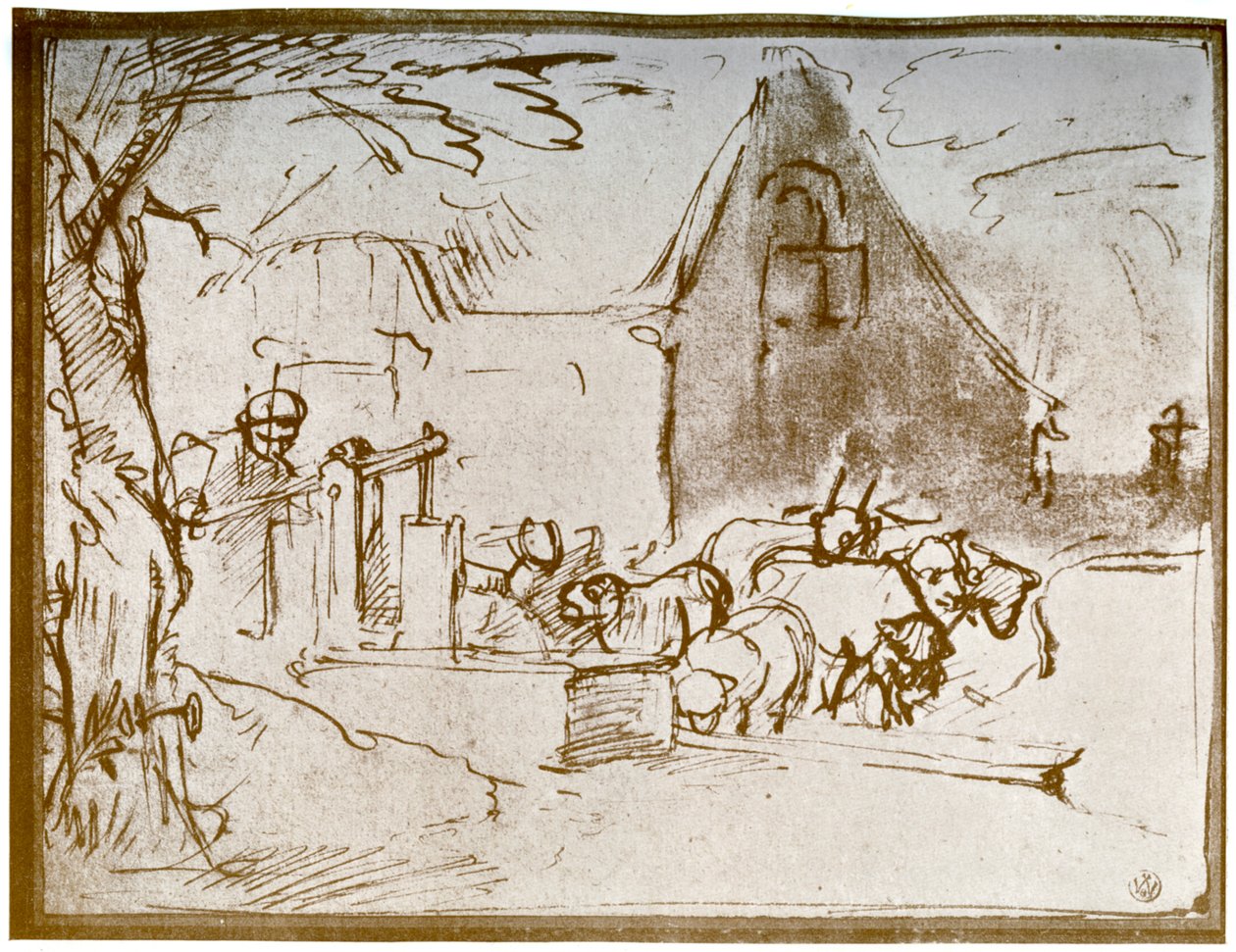 Egy tanyasi jelenet, 1913. alkotó: Rembrandt van Rijn
