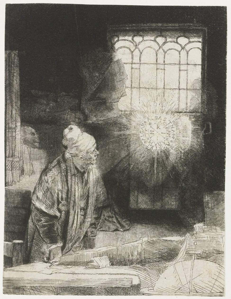 Egy tudós a dolgozószobájában alkotó: Rembrandt van Rijn