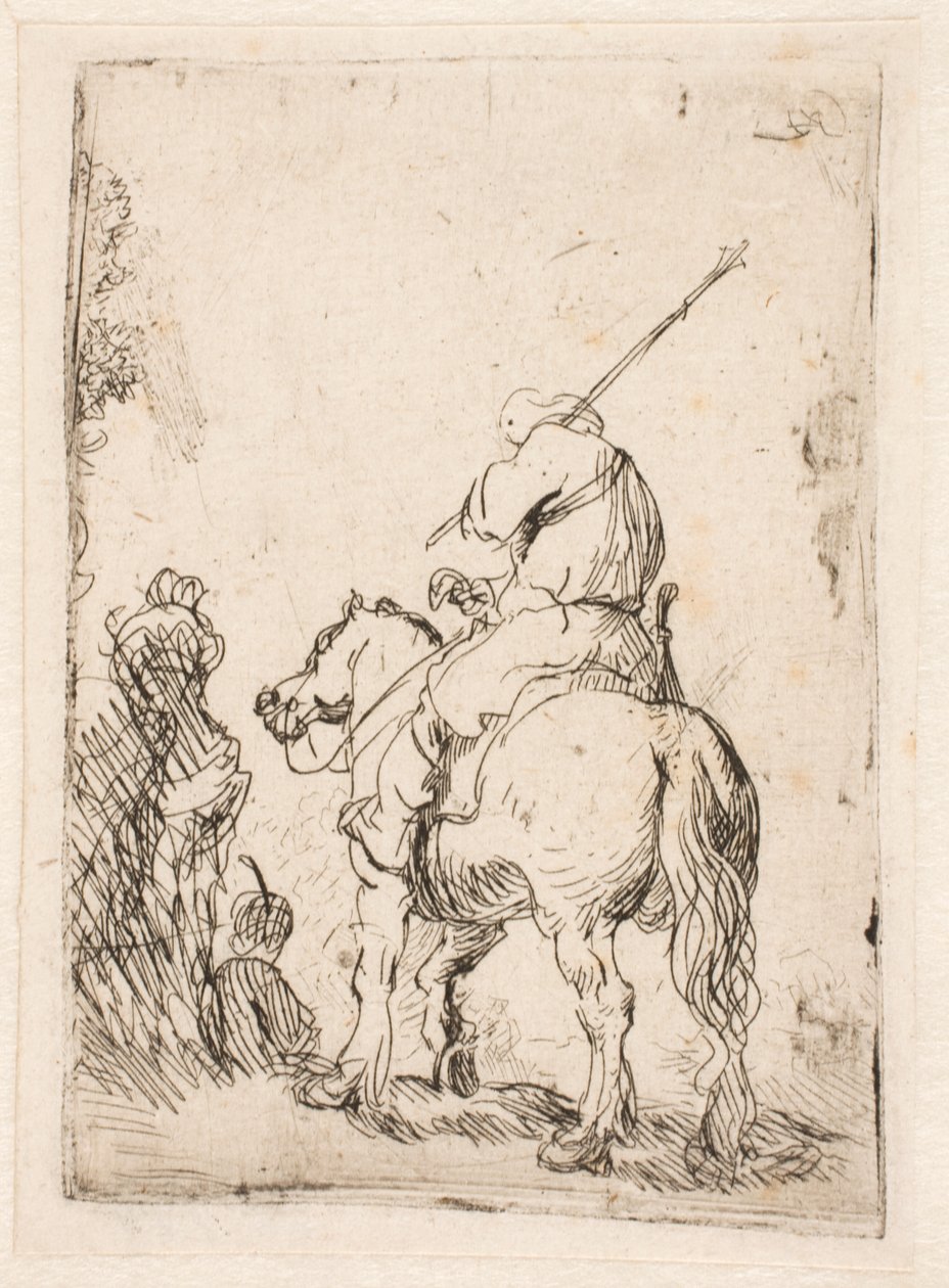 Egy turbános katona lóháton alkotó: Rembrandt van Rijn