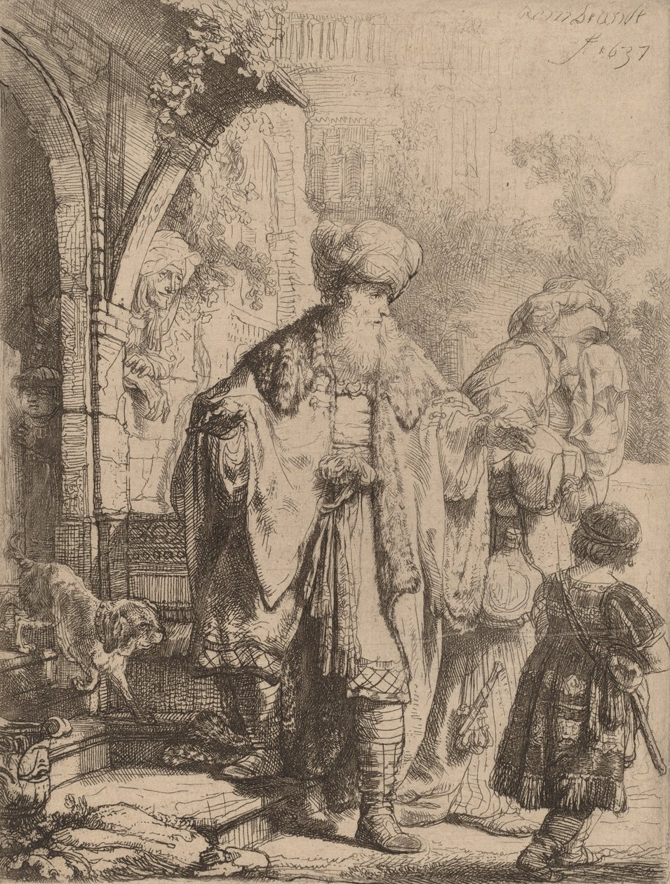 Ábrahám kiűzi Hágárt és Izmaelt, 1637. alkotó: Rembrandt van Rijn