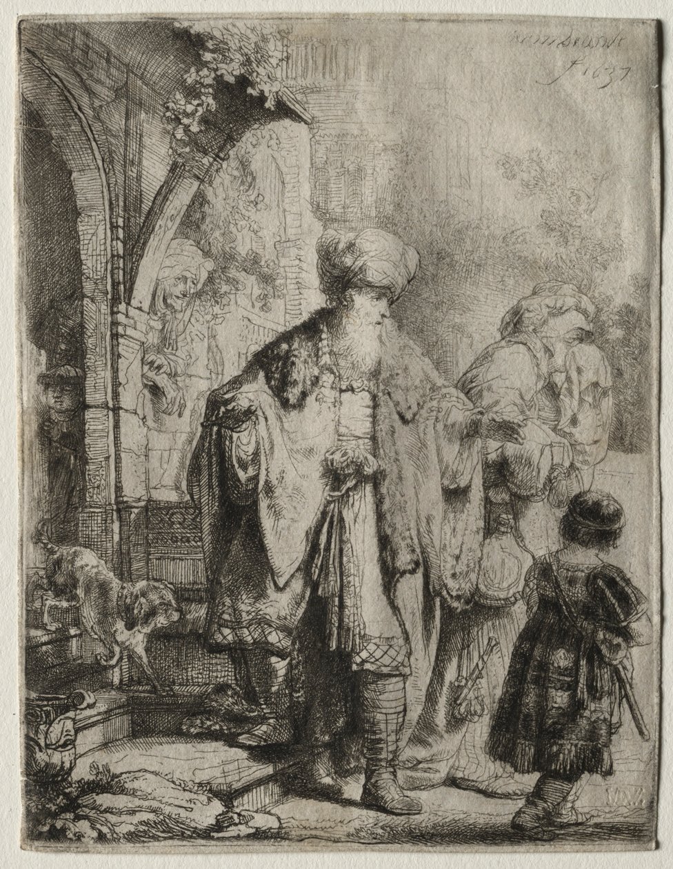 Ábrahám kiűzi Hágárt és Izmaelt, 1637. alkotó: Rembrandt van Rijn