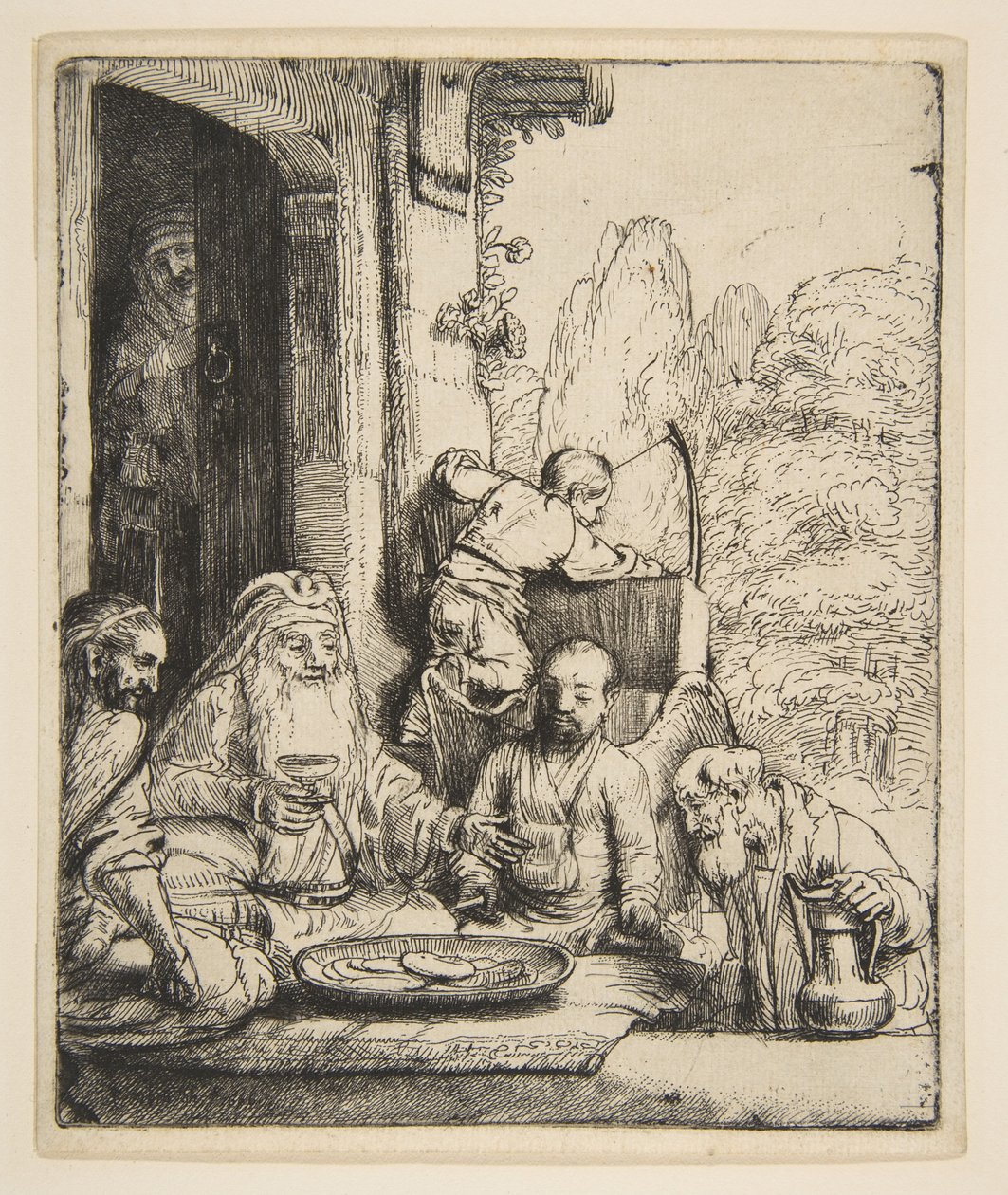 Ábrahám szórakoztatja az angyalokat, 1656. alkotó: Rembrandt van Rijn