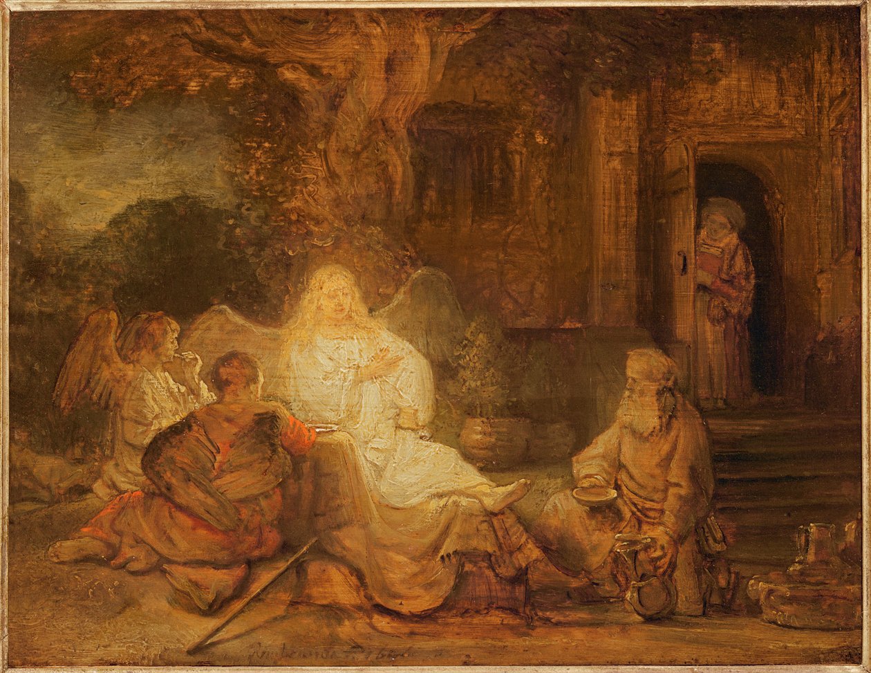 Ábrahám fogadja a három angyalt, 1646 alkotó: Rembrandt van Rijn