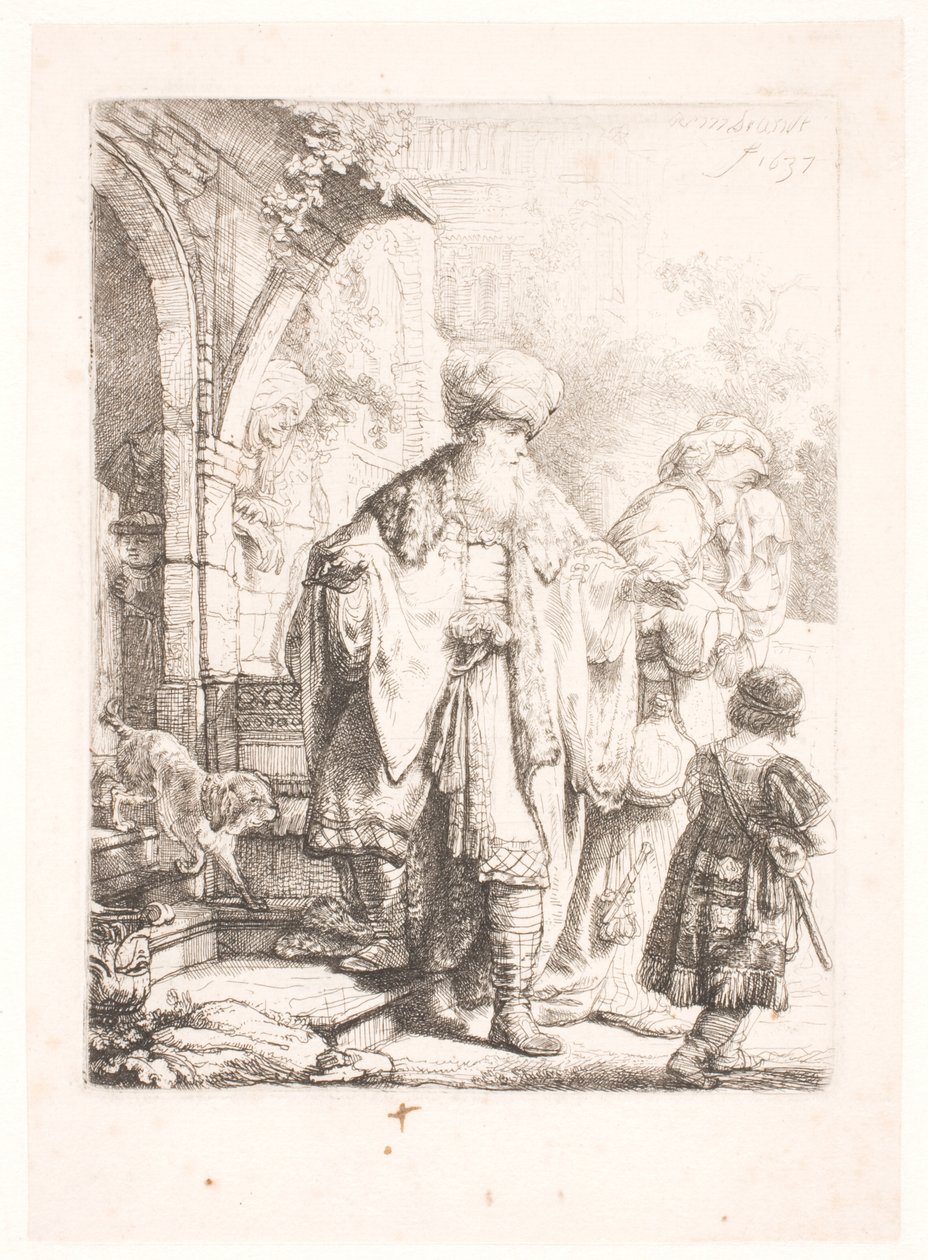 Ábrahám kiűzi Hágárt és Izmaelt alkotó: Rembrandt van Rijn