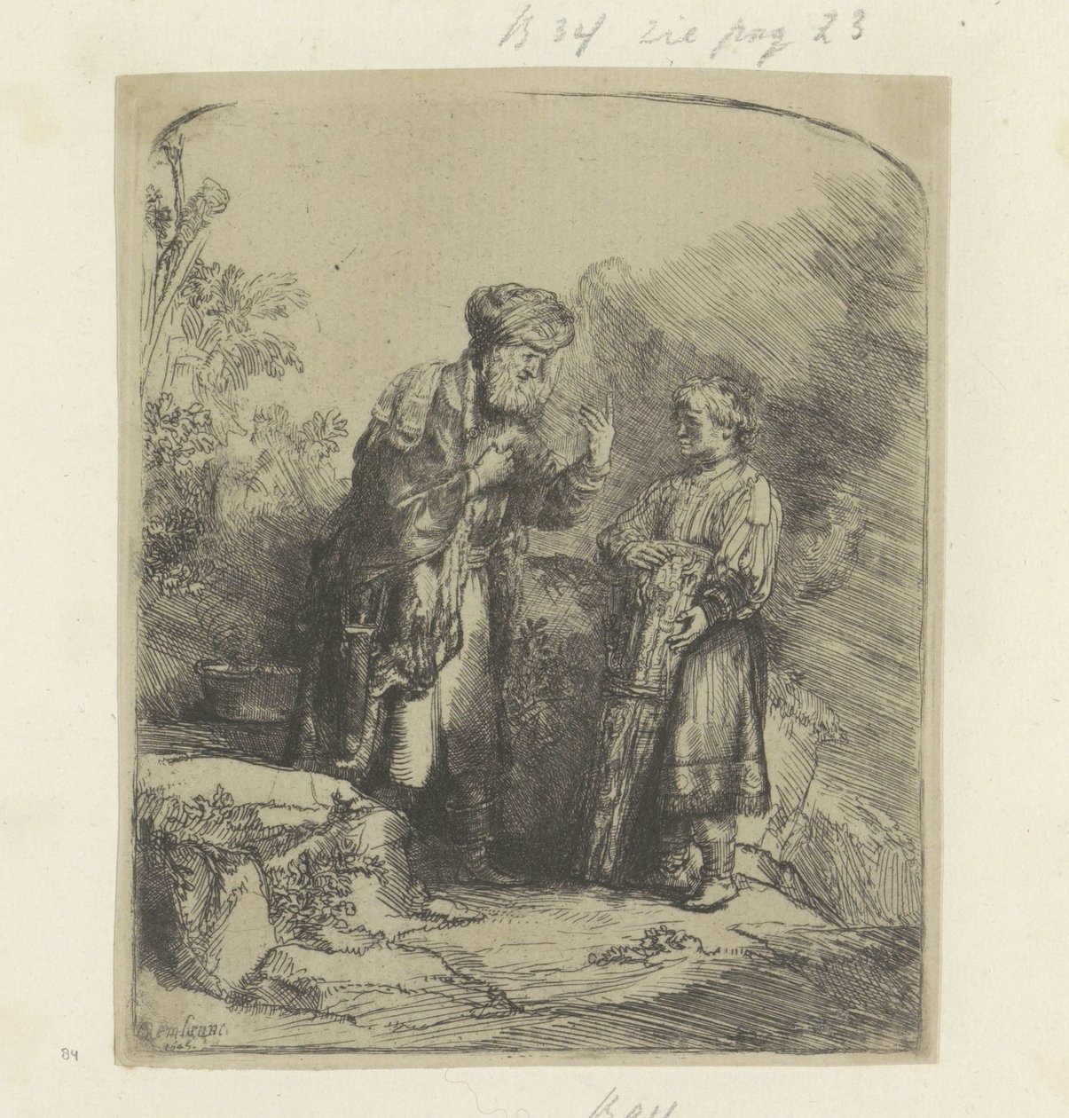 Ábrahám Izákban Nyolcvanöt eredeti nyomat gyűjteménye (sorozat címe) alkotó: Rembrandt van Rijn