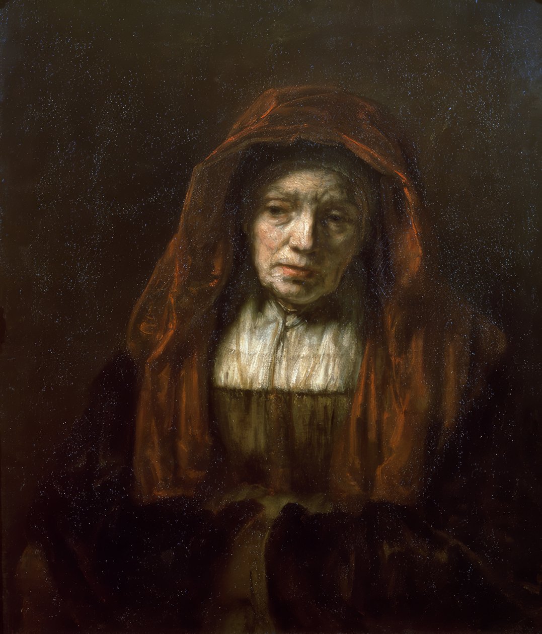 Idős nő fejkendővel alkotó: Rembrandt van Rijn