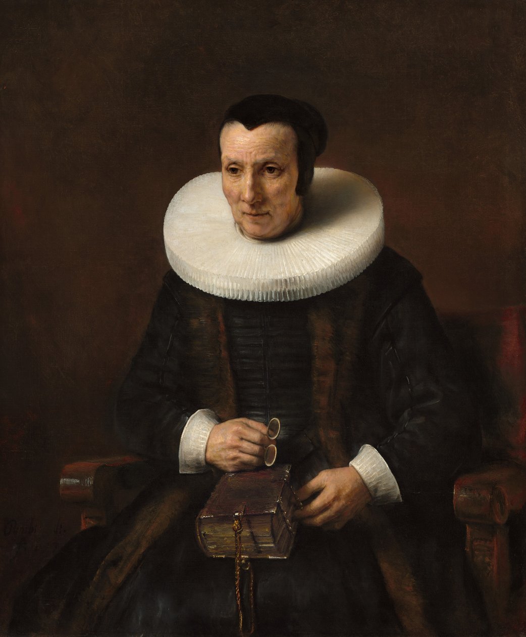 Egy öreg hölgy könyvvel, 1637. alkotó: Rembrandt van Rijn