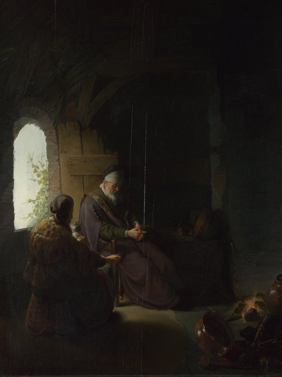 Anna és a vak Tobit, 1630 körül alkotó: Rembrandt van Rijn