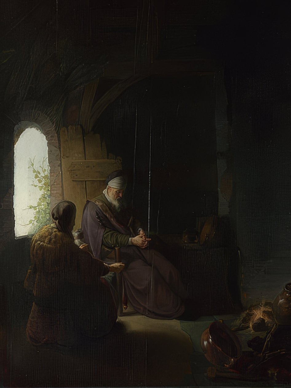 Anna és a vak Tobit. 1630 körül alkotó: Rembrandt van Rijn