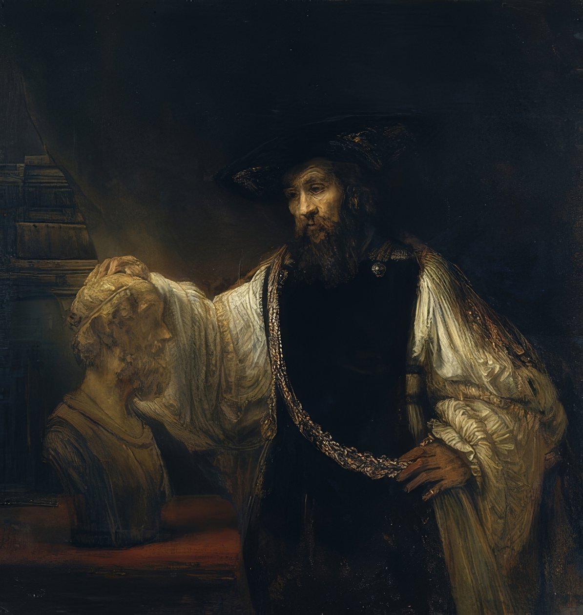 Arisztotelész Homérosz mellszobra előtt. 1653 alkotó: Rembrandt van Rijn
