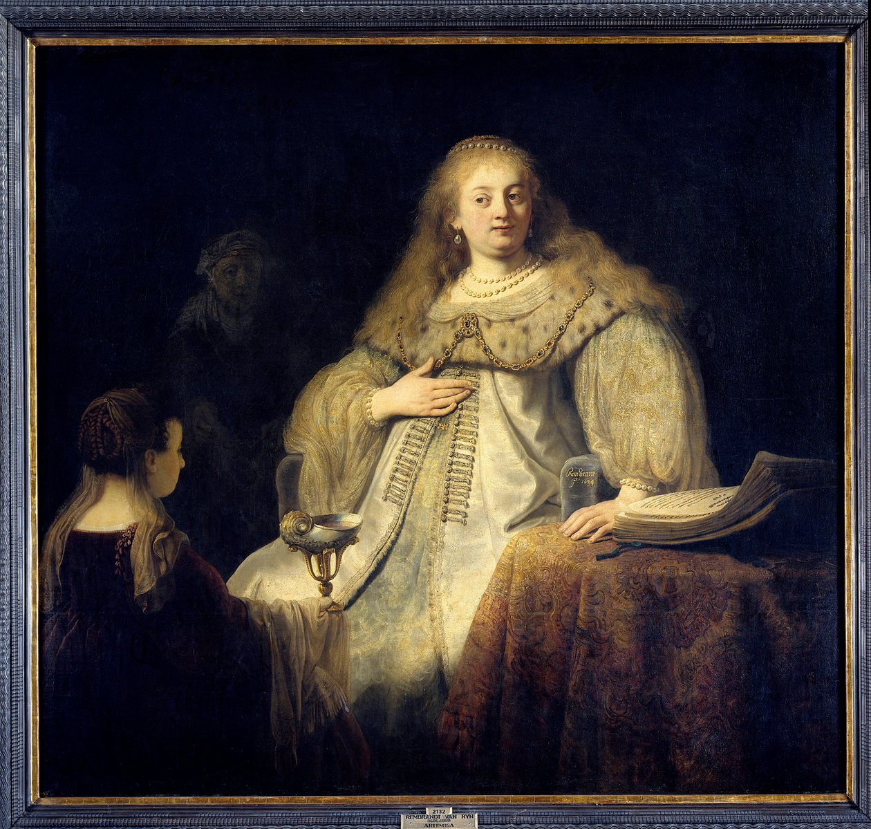 Artemise. I. Artemise, Halikarnasszosz városának királynője a Kr. e. 4. században. (A Roughenidok birodalma). Harmenszoon van Rijn dit Rembrandt festménye (1606-1669) alkotó: Rembrandt van Rijn