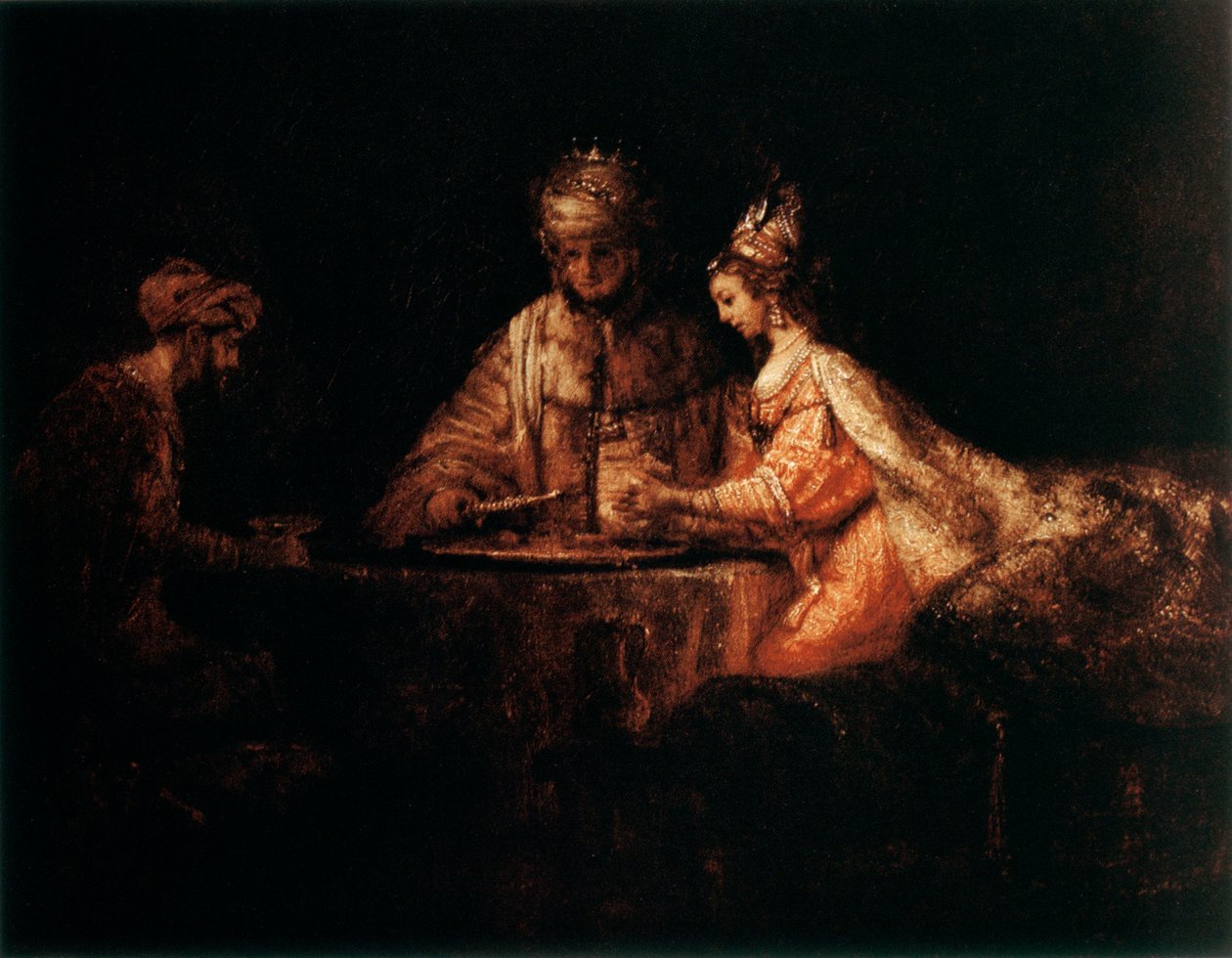 Assuerus, Hámán és Eszter, 1660 alkotó: Rembrandt van Rijn