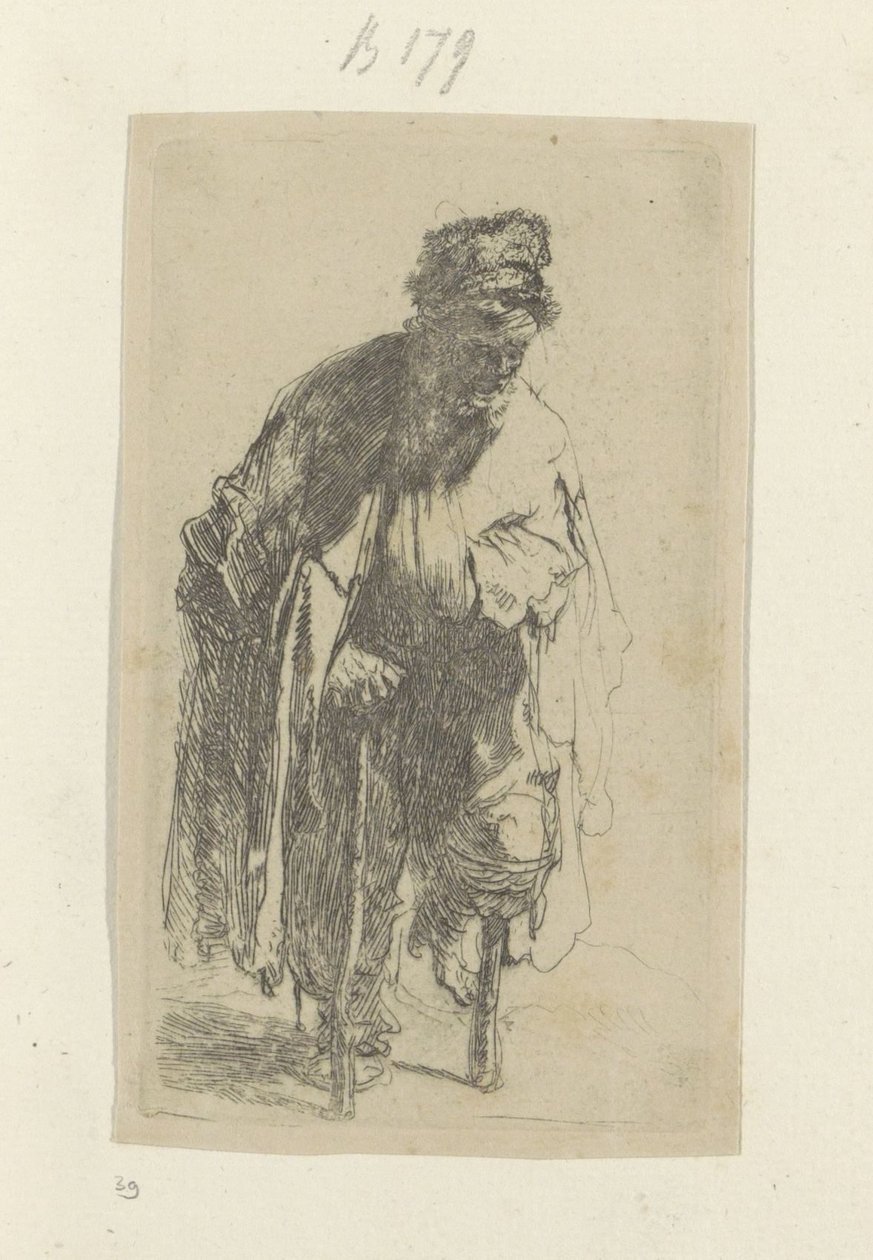 Falábú koldus Recueil de quatre-vingt-cinq estampes originales (sorozat címe) alkotó: Rembrandt van Rijn