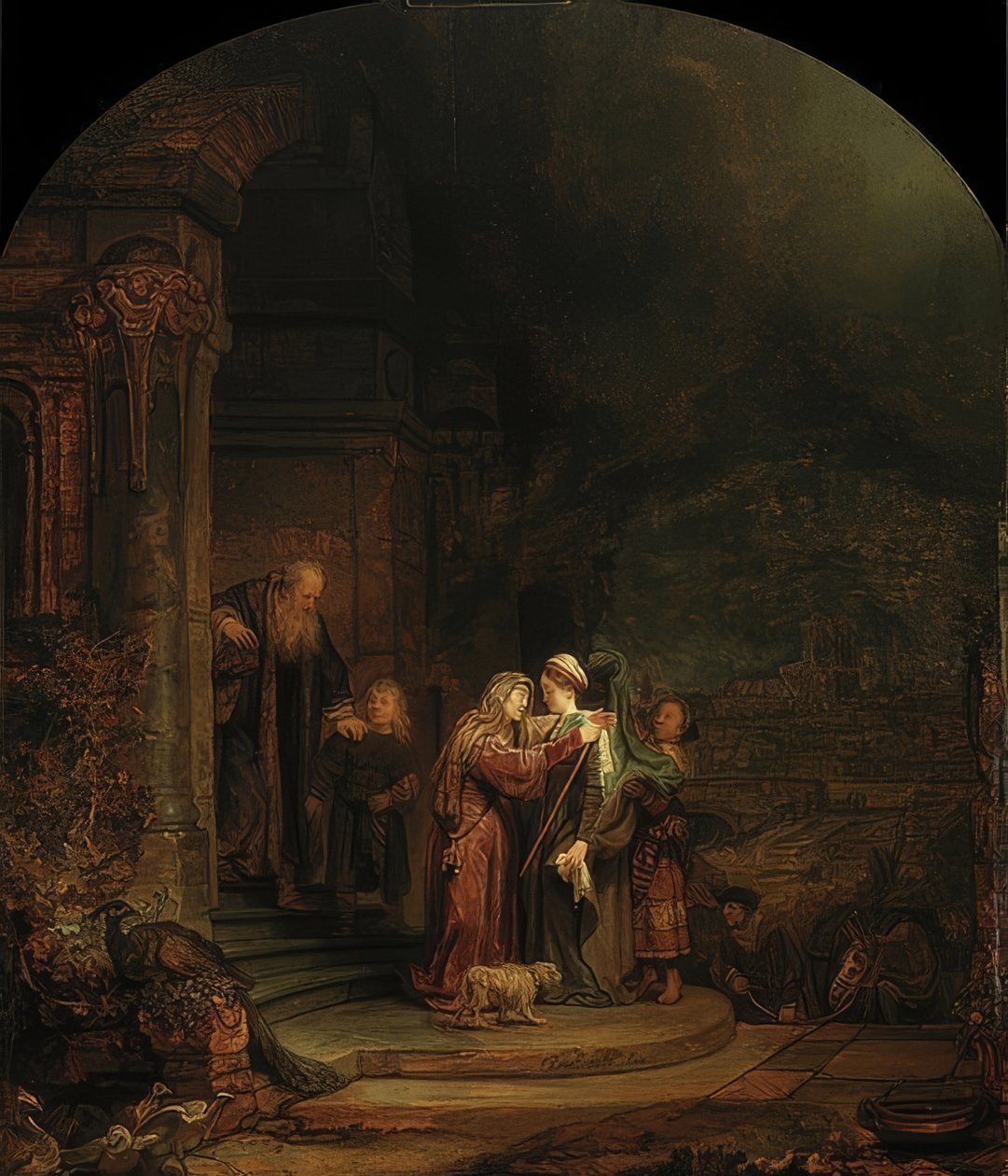 Mária és Erzsébet találkozása. 1640 alkotó: Rembrandt van Rijn