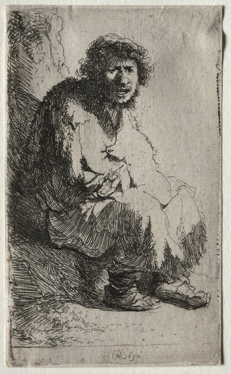 Bankon ülő koldus, 1630. alkotó: Rembrandt van Rijn
