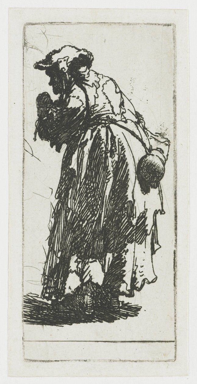 Koldusasszony tökkel a kezében alkotó: Rembrandt van Rijn