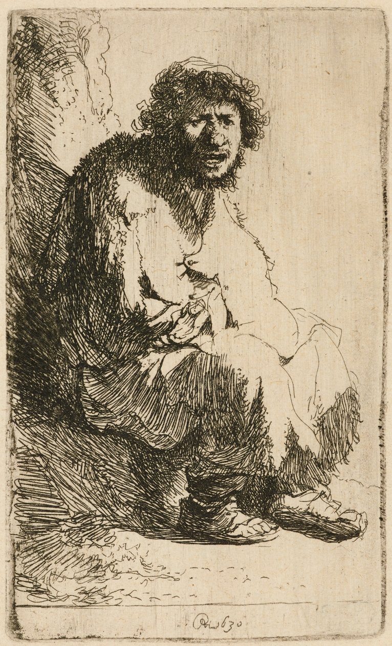 Egy bankon ülő koldus, 1630. alkotó: Rembrandt van Rijn