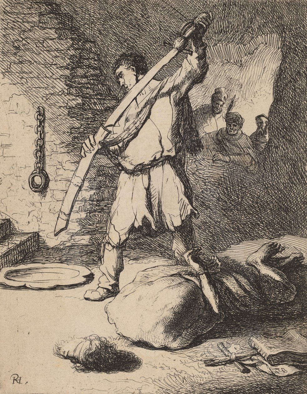 Keresztelő János lefejezése, c. 1627. alkotó: Rembrandt van Rijn