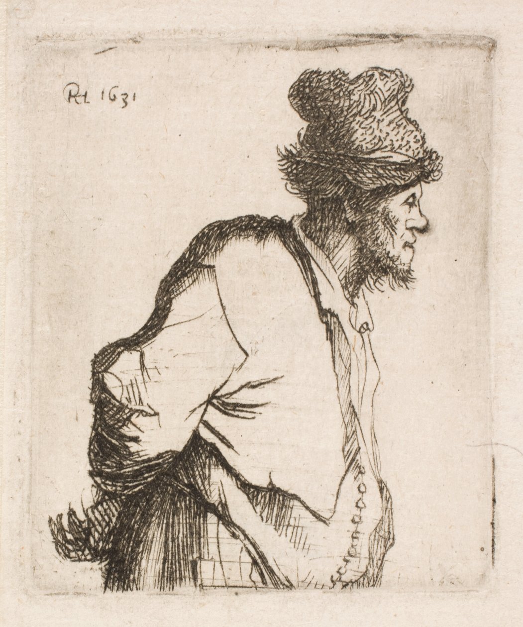 Hátra tett kézzel paraszt alkotó: Rembrandt van Rijn