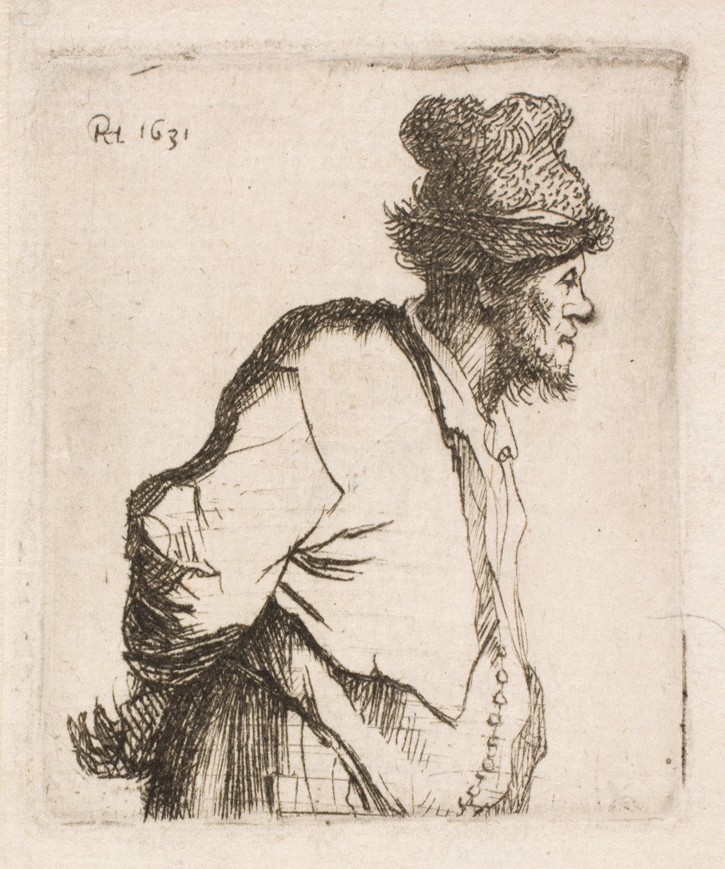 Hátra tett kézzel paraszt alkotó: Rembrandt van Rijn