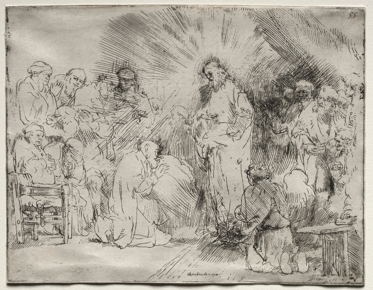Krisztus megjelenése az apostoloknak, 1656. alkotó: Rembrandt van Rijn