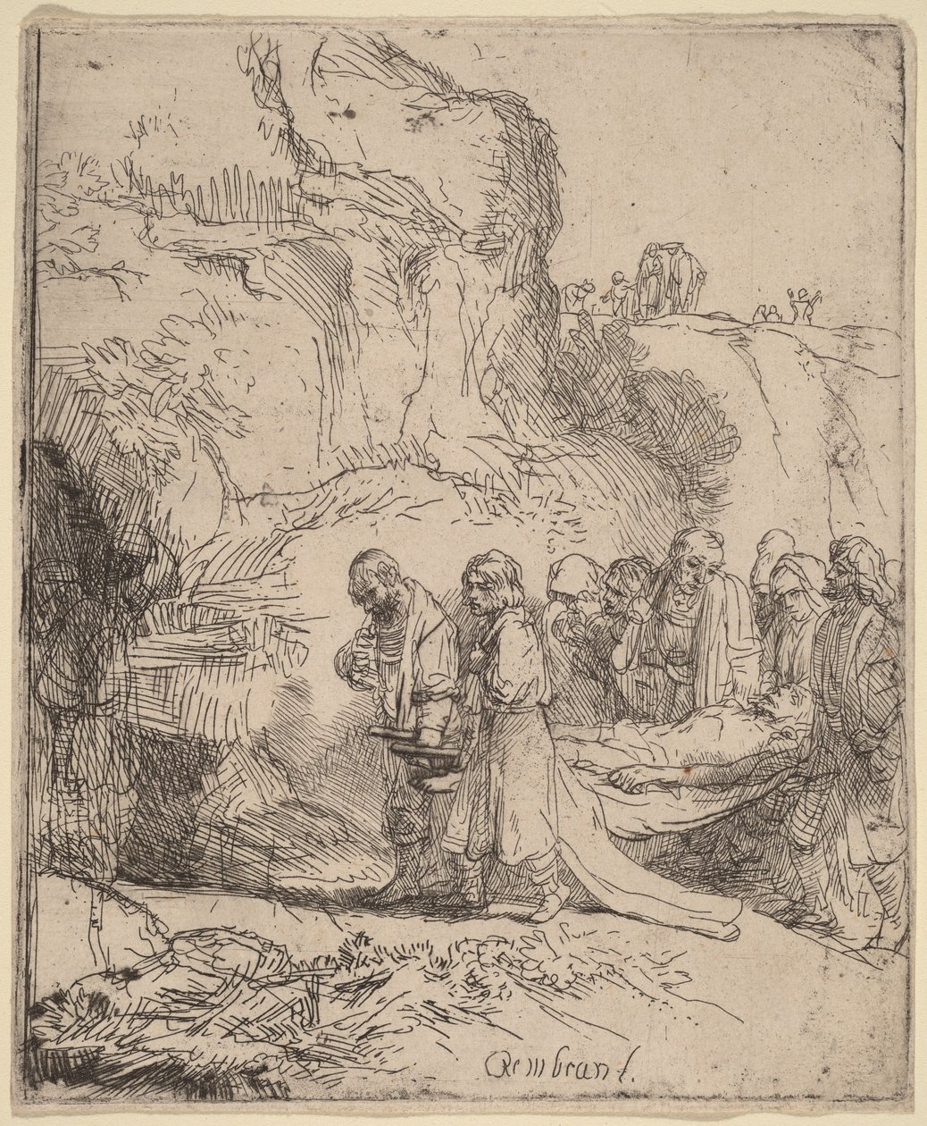 Krisztust a sírba viszik alkotó: Rembrandt van Rijn