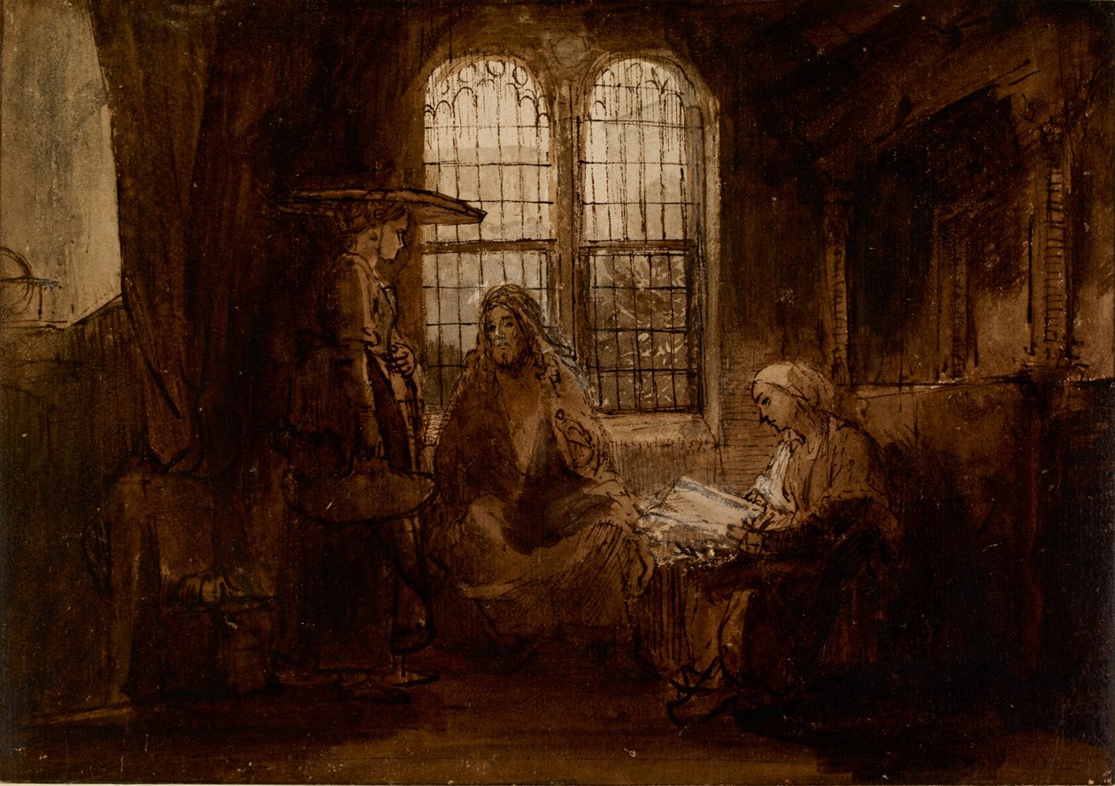 Krisztus beszélget Mártával és Máriával, 1652 körül alkotó: Rembrandt van Rijn