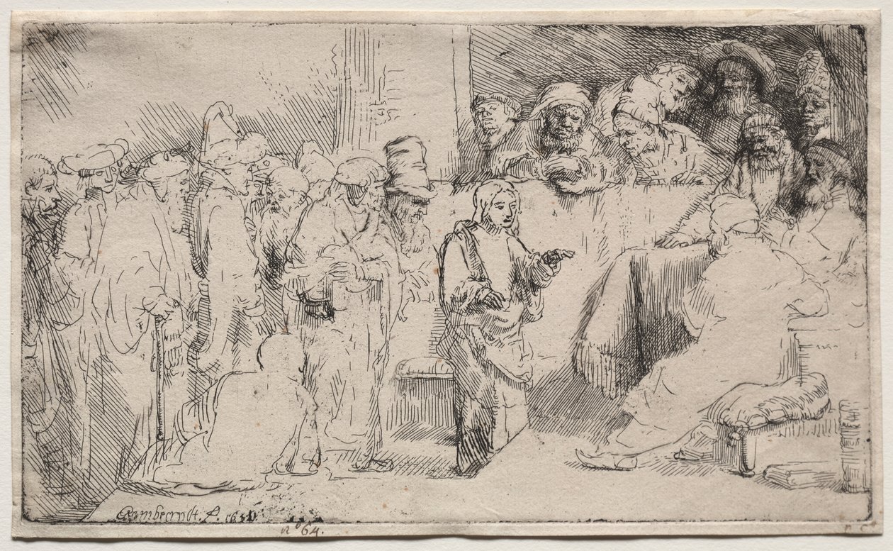 Krisztus vitázik az orvosokkal: vázlat alkotó: Rembrandt van Rijn