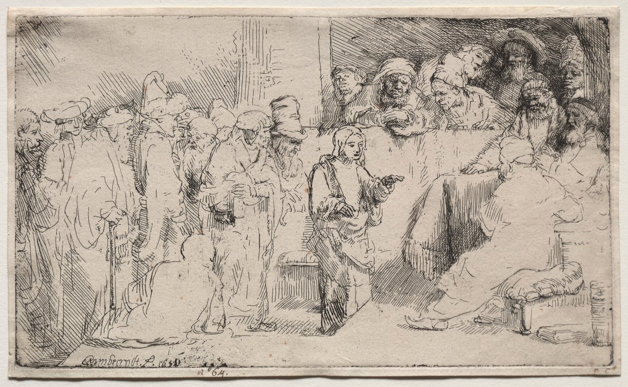 Krisztus vitatkozik az orvosokkal: Vázlat, 1652. alkotó: Rembrandt van Rijn