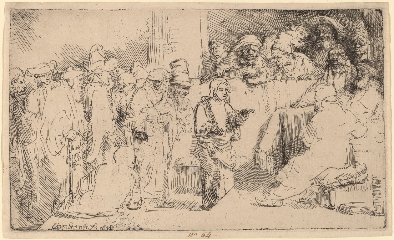 Krisztus vitázik az orvosokkal: vázlat alkotó: Rembrandt van Rijn