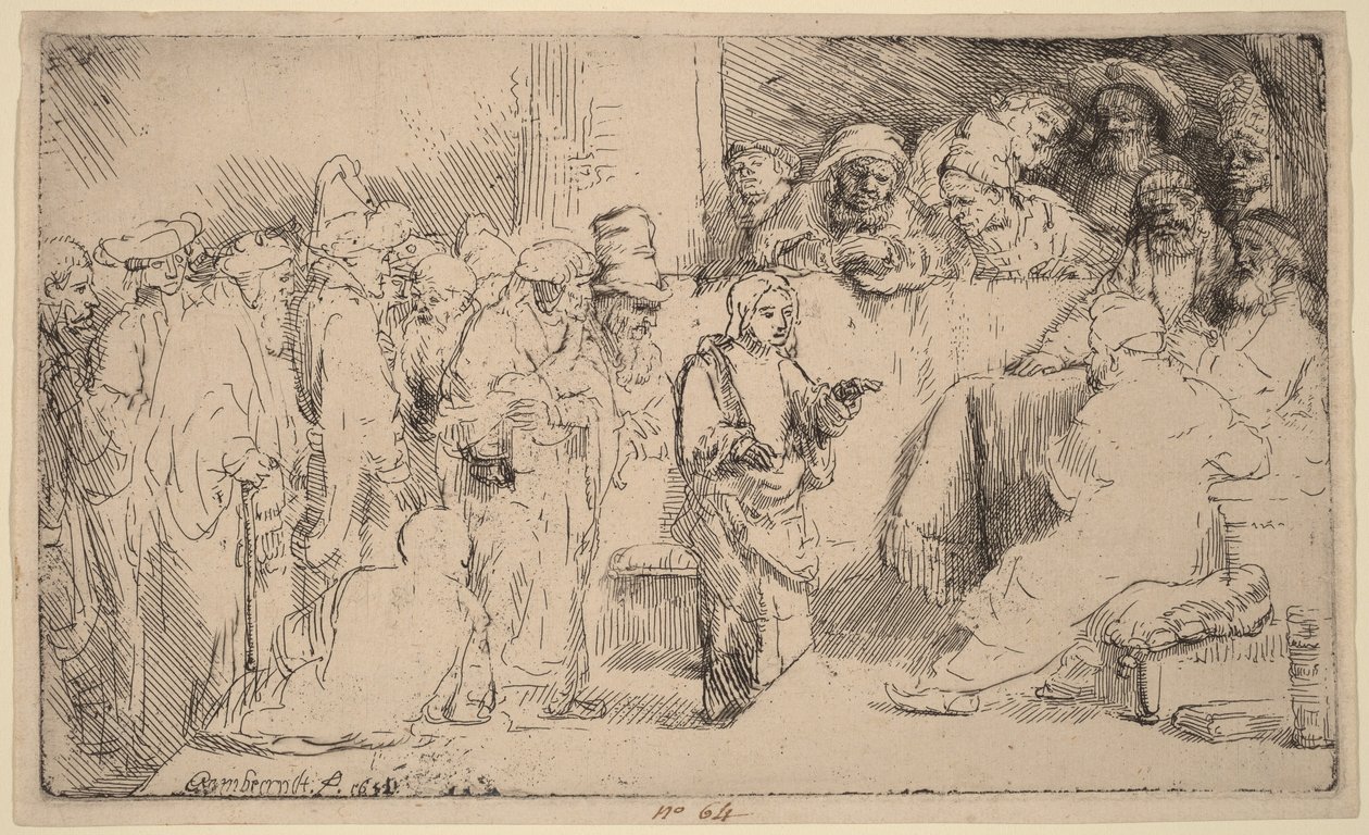 Krisztus vitája a törvénytudókkal: vázlat alkotó: Rembrandt van Rijn