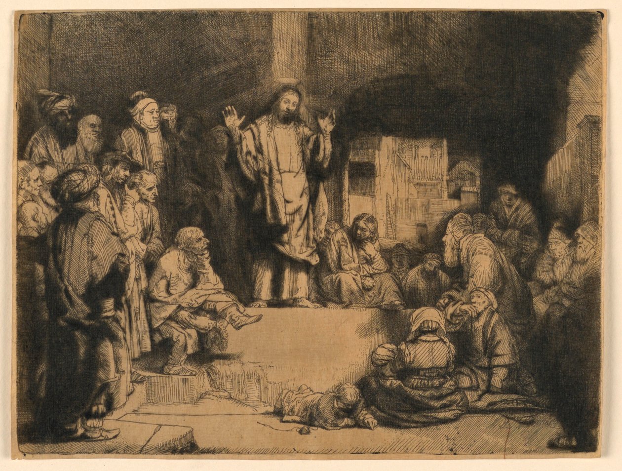 Krisztus prédikációja ("La Petite Tomb") alkotó: Rembrandt van Rijn