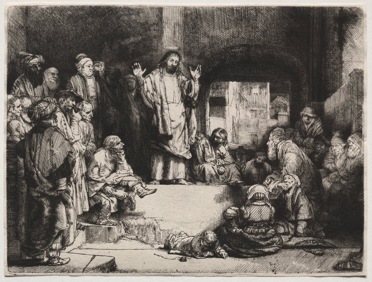 Krisztus prédikációja ("La Petite Tombe") alkotó: Rembrandt van Rijn