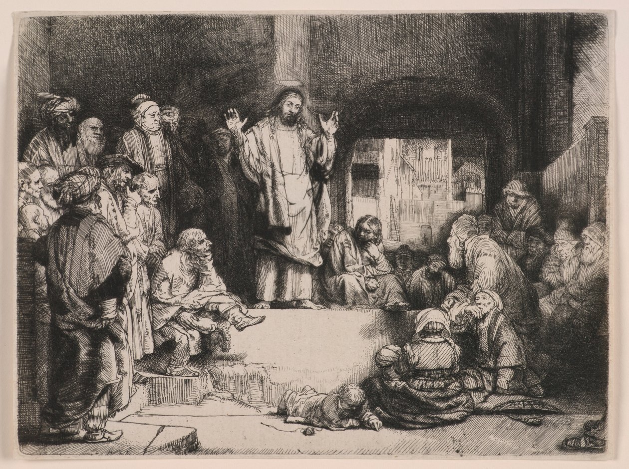 Krisztus prédikál (A kis sír) alkotó: Rembrandt van Rijn