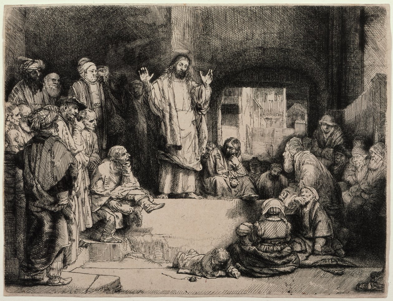 Krisztus prédikál (A kis sír) alkotó: Rembrandt van Rijn