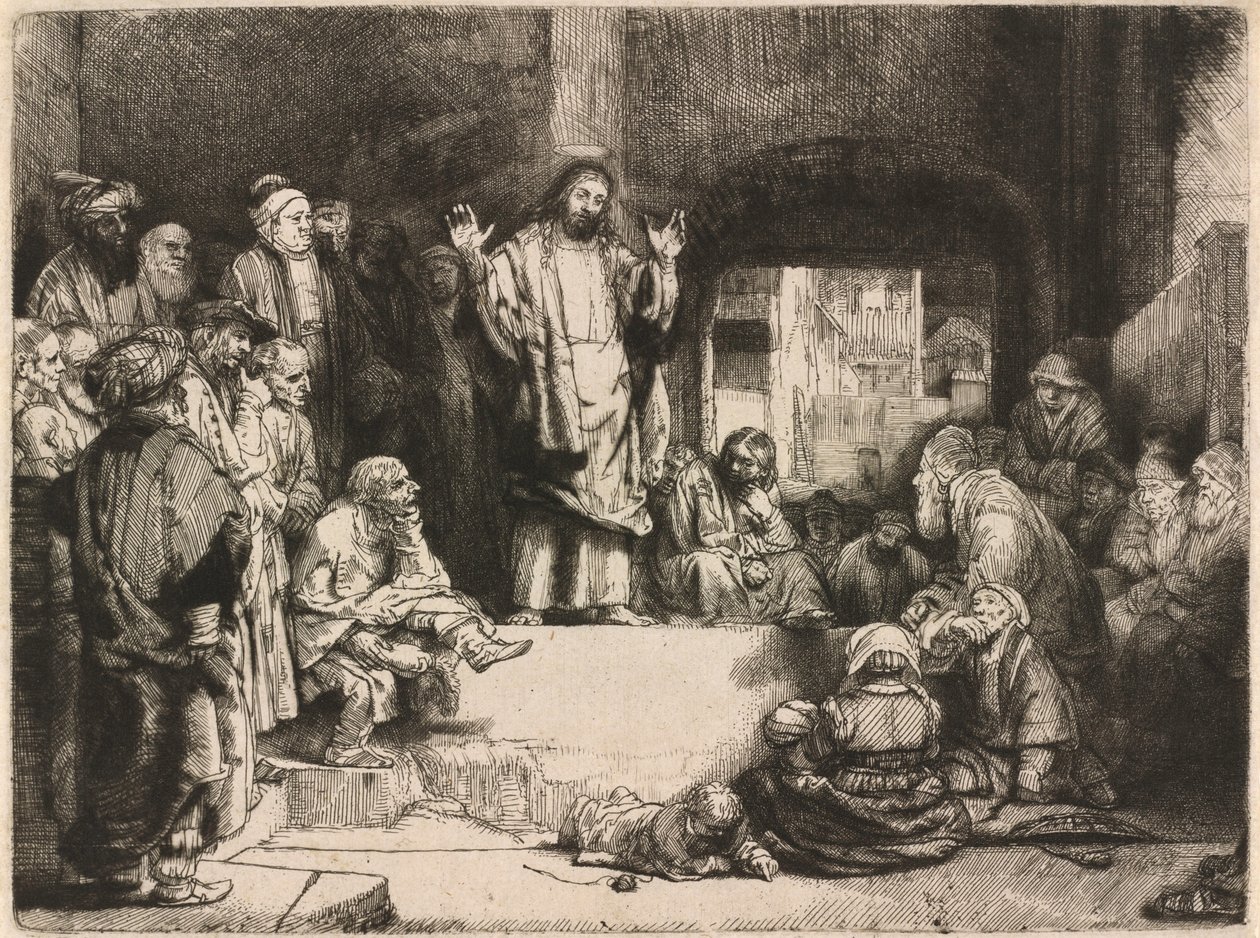 Krisztus prédikál (A kis sír) alkotó: Rembrandt van Rijn