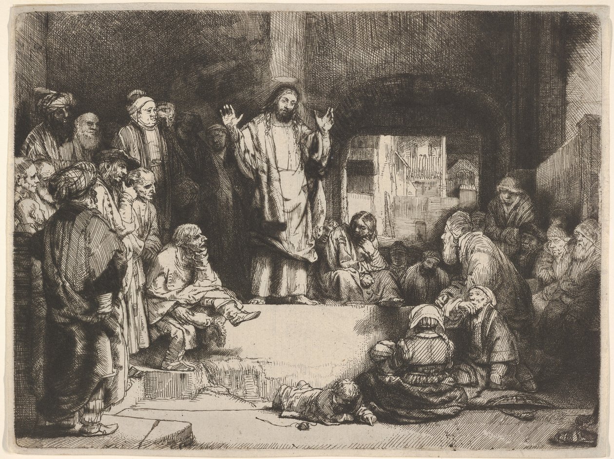 Krisztus prédikációja, La Petite Tombe, kb. 1657. alkotó: Rembrandt van Rijn