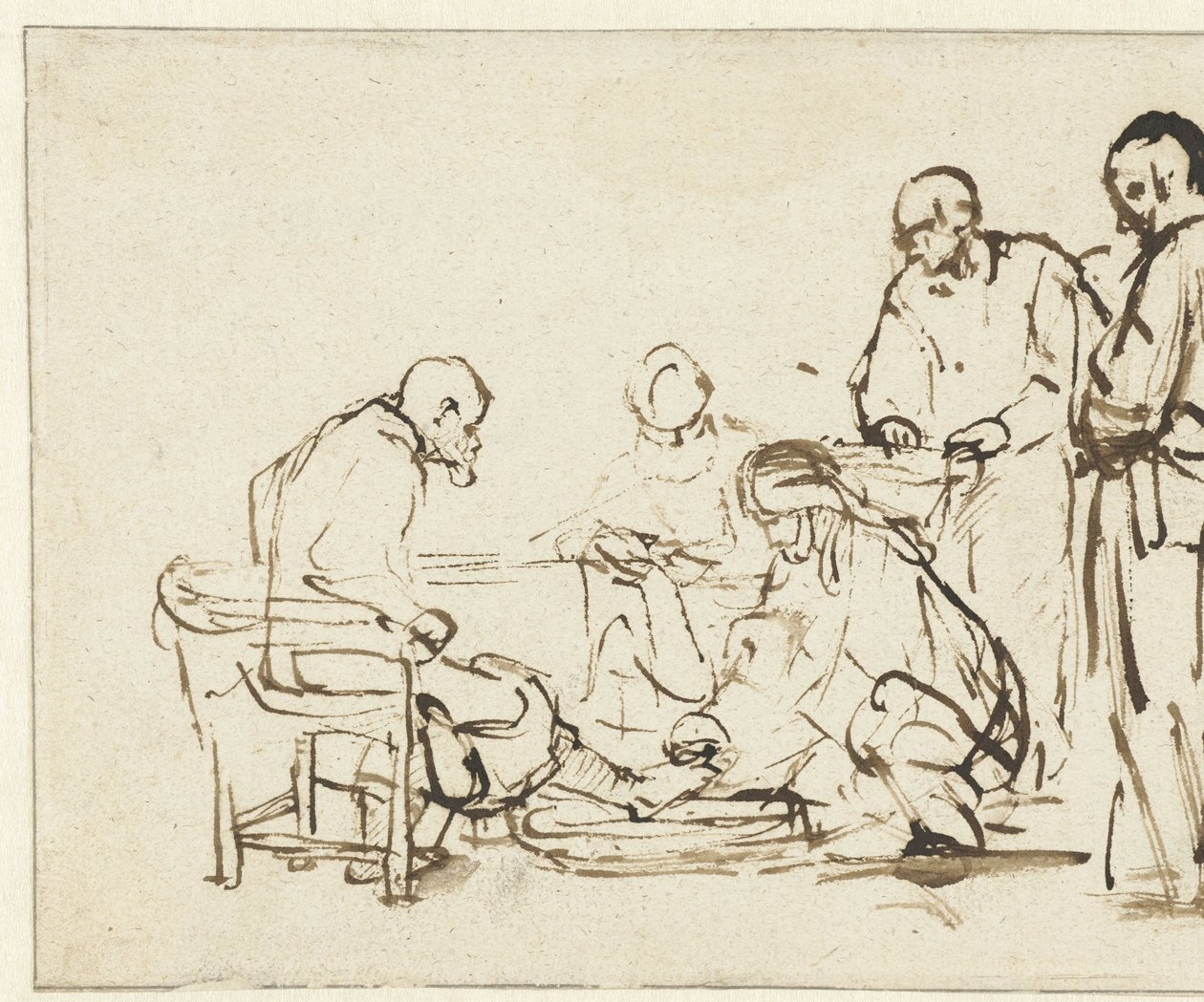 Krisztus megmossa a tanítványok lábát alkotó: Rembrandt van Rijn