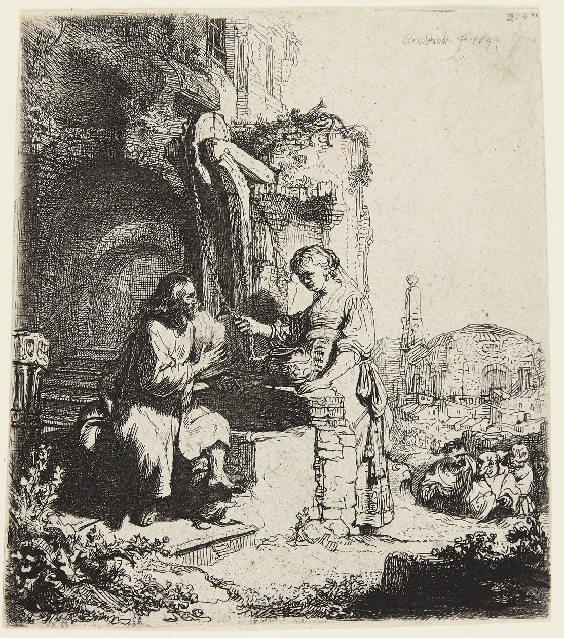 Krisztus és a samáriai asszony alkotó: Rembrandt van Rijn