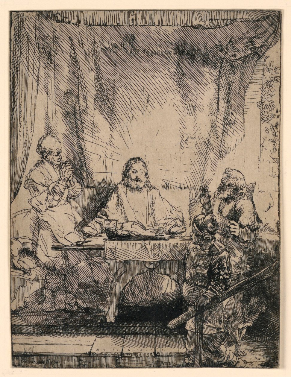 Krisztus Emmausban: A nagyobb tányér alkotó: Rembrandt van Rijn