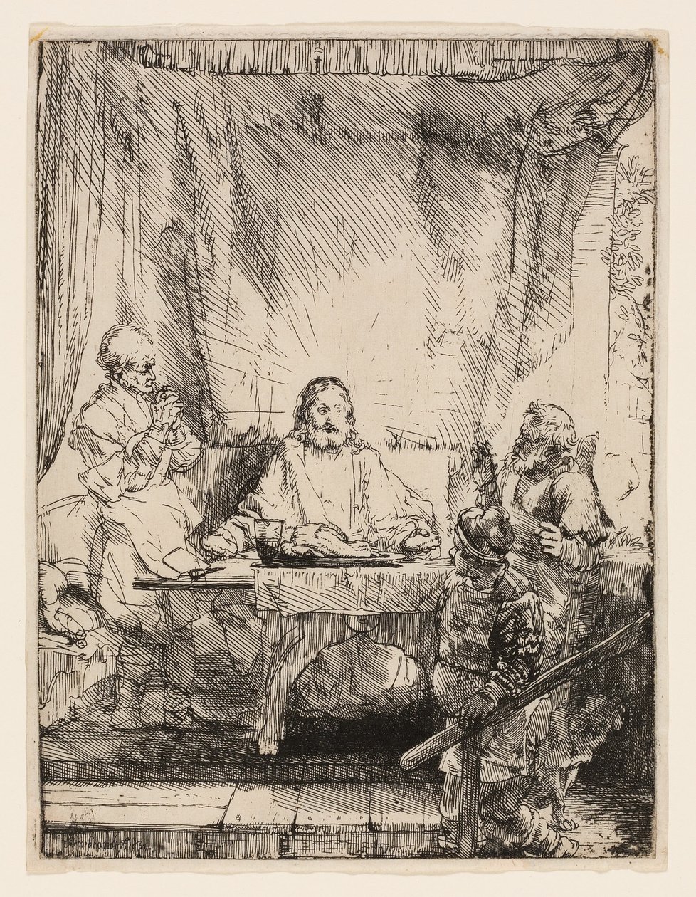 Krisztus Emmausban: A nagyobb tányér alkotó: Rembrandt van Rijn