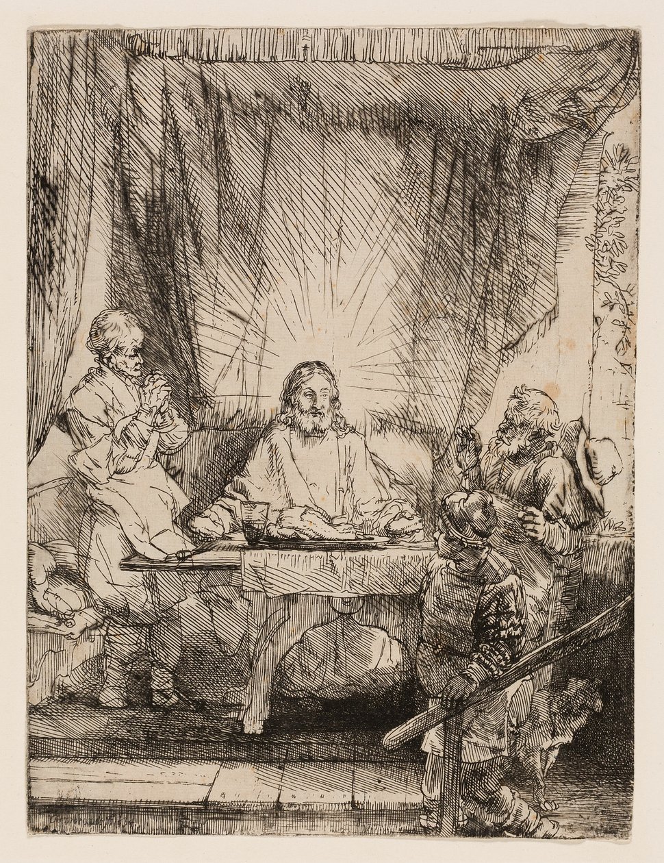 Krisztus Emmausban: A nagyobb tányér alkotó: Rembrandt van Rijn