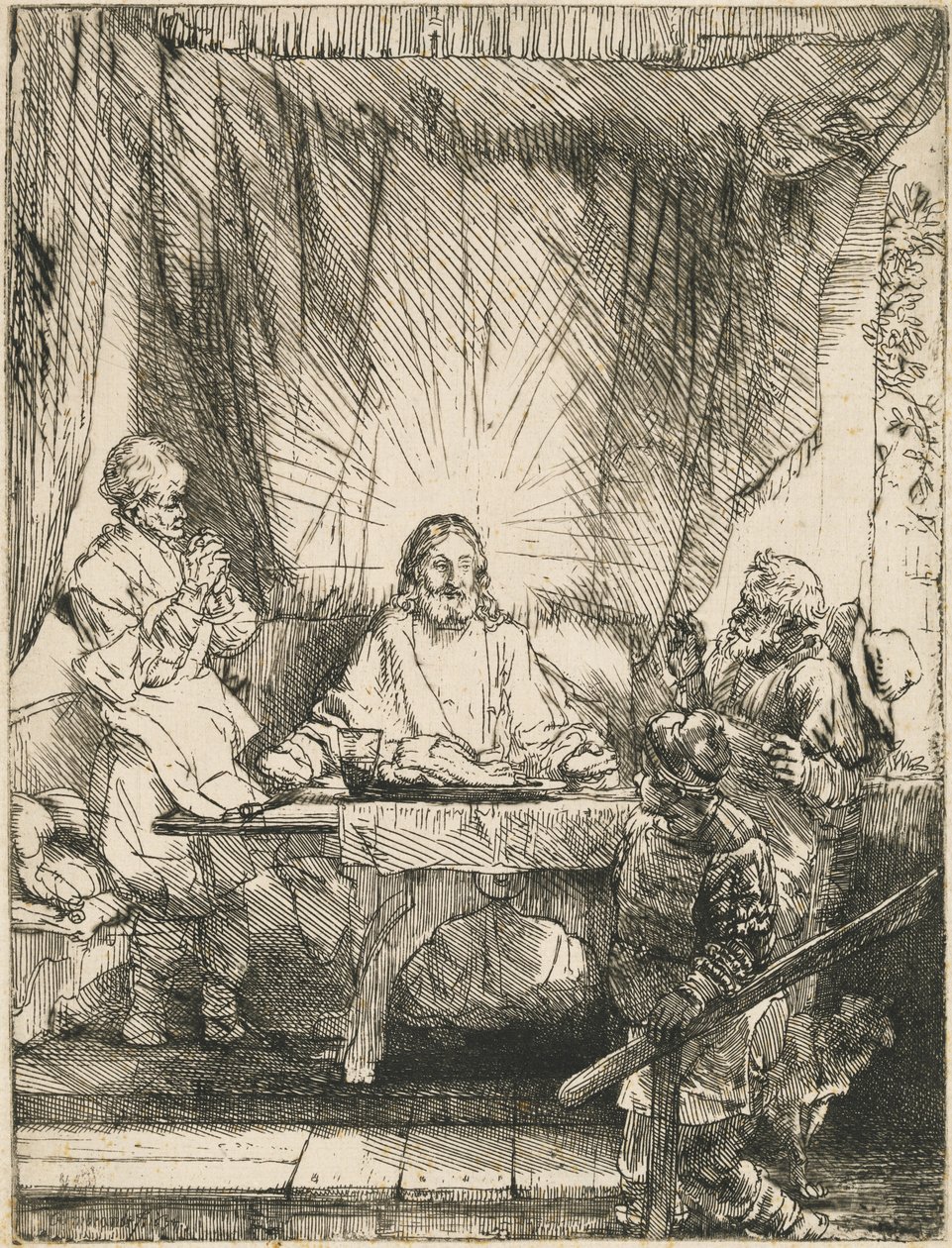 Krisztus Emmausban: a nagyobb kép alkotó: Rembrandt van Rijn