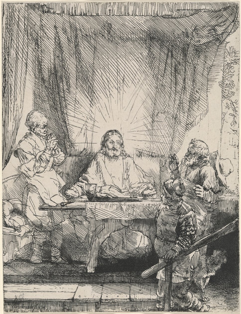 Krisztus Emmausban: a nagyobb kép alkotó: Rembrandt van Rijn