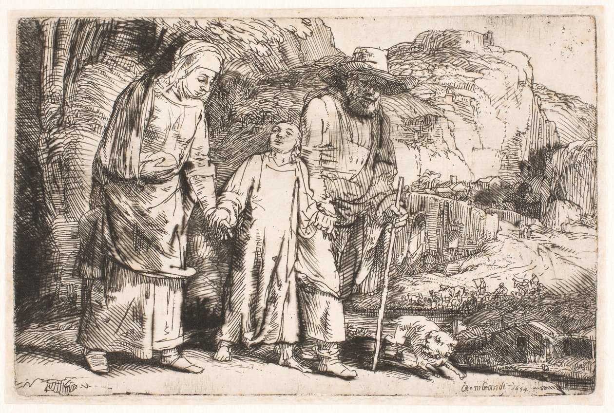 Krisztus szülei között, a templomból hazatérve alkotó: Rembrandt van Rijn