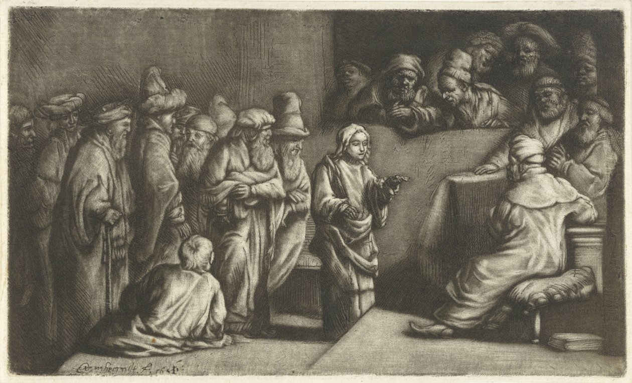 Krisztus vitázik az orvosokkal: vázlat alkotó: Rembrandt van Rijn