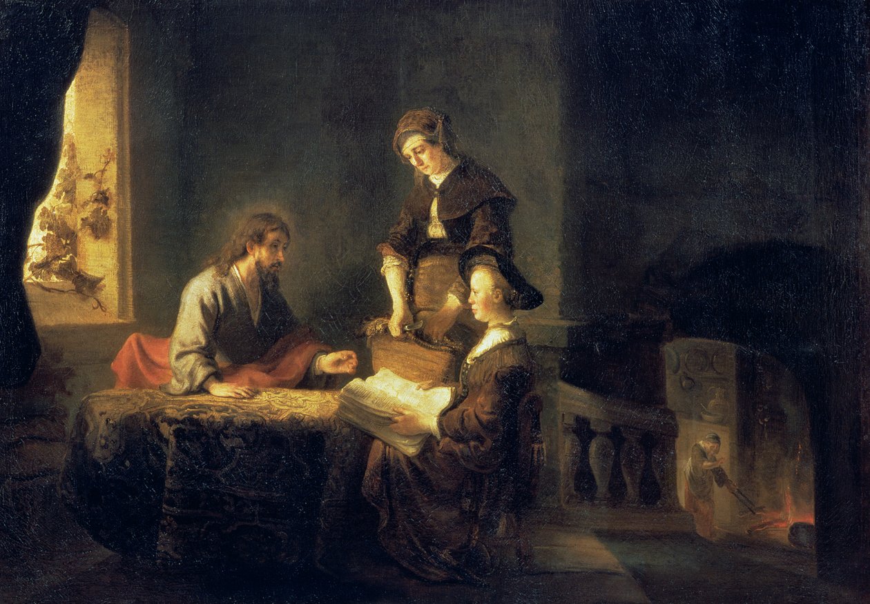 Krisztus Márta és Mária házában alkotó: Rembrandt van Rijn