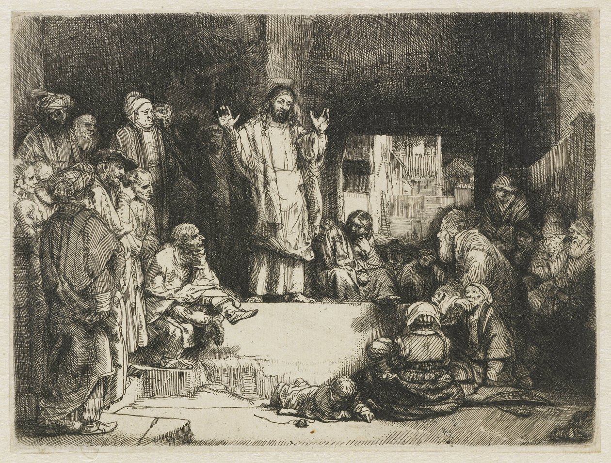 Krisztus prédikál ("La Petite Tombe") alkotó: Rembrandt van Rijn